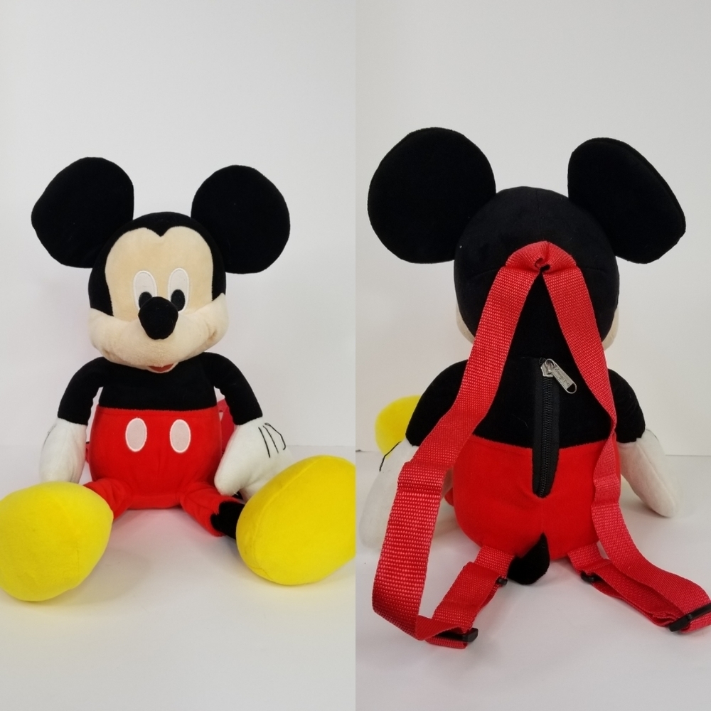 Disney Mickey Mouse 18" Plush Backpack With Zip Pouch
